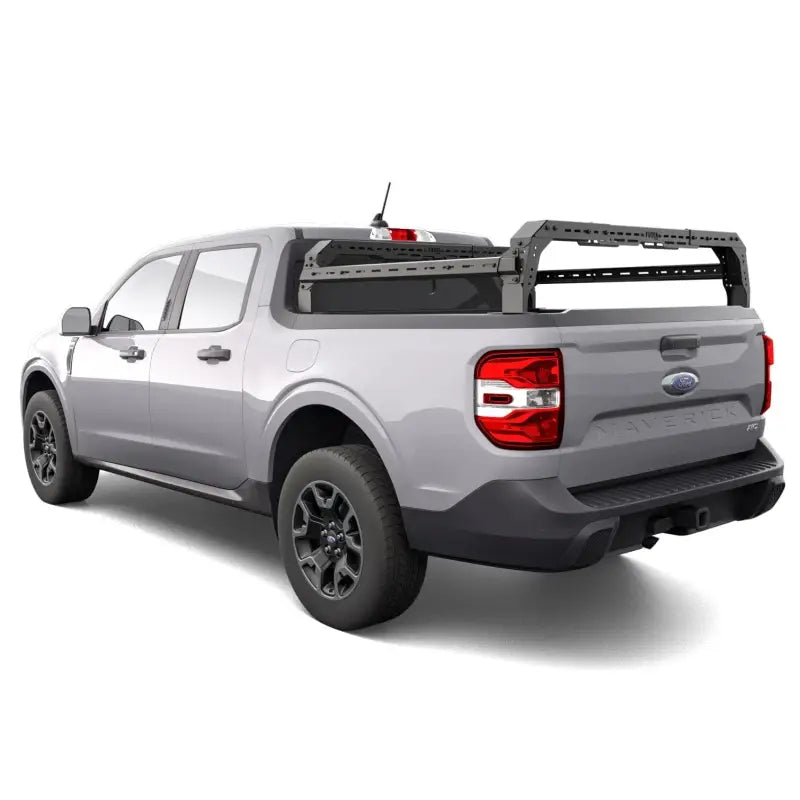Ford Maverick with Shiprock Mid Height Rack, 12.5-inch bed rack for increased cargo capacity, 800 lbs max load, compatible with tonneau covers.