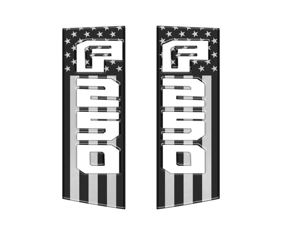 American flag themed F250 emblems for Ford Super Duty trucks side accent trim