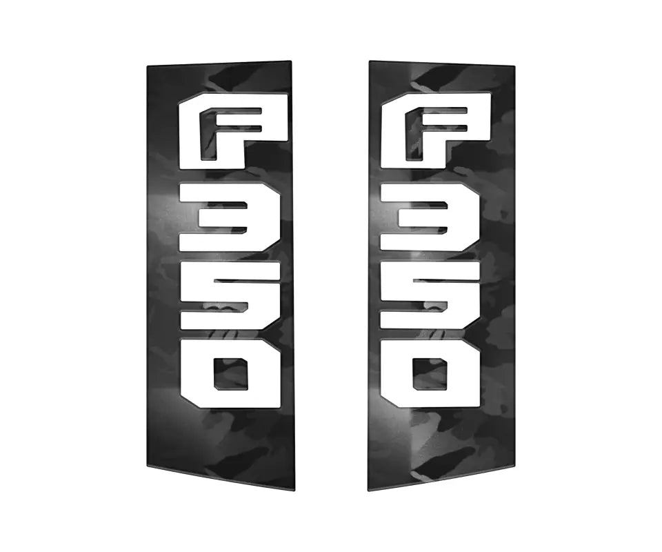 Pair of F350 decals for Ford Super Duty side emblem accent trim 2017-2022