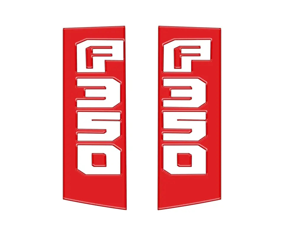 Red F350 emblems for Ford Super Duty truck side accent trim40