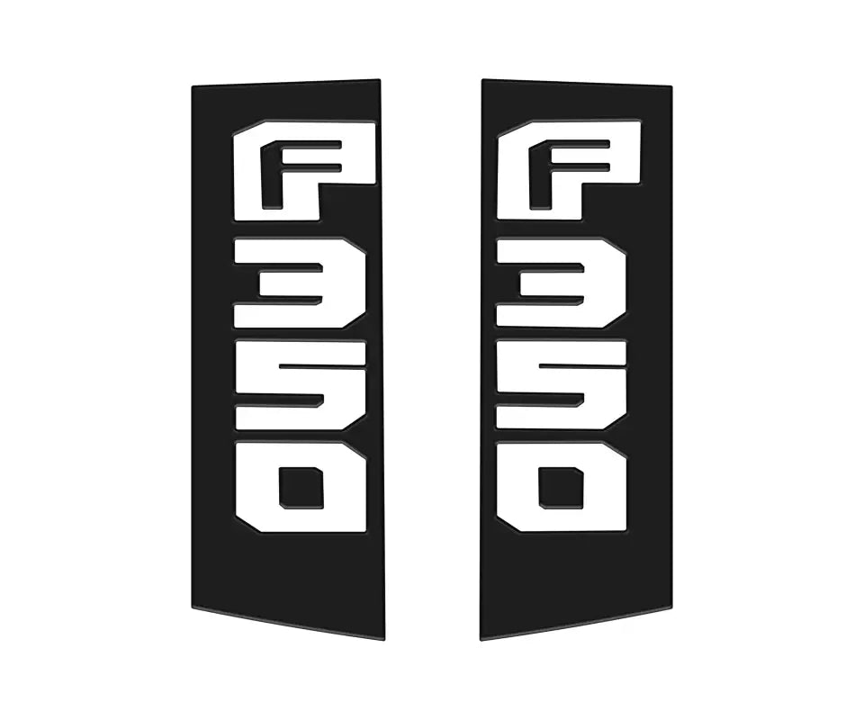 Black F350 decals for Ford Super Duty truck side emblem accent trim
