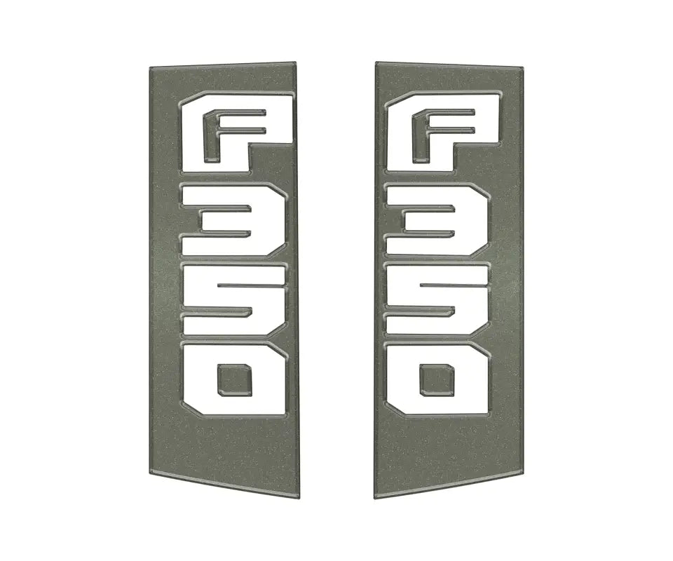 Gray F350 emblems for Ford Super Duty truck side accent trim replacement