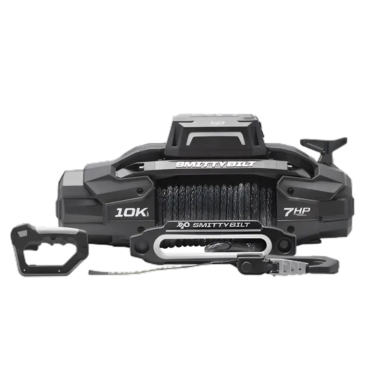 Smittybilt X2O GEN3 10K winch with synthetic rope, featuring a 7HP motor and durable design for off-road recovery.