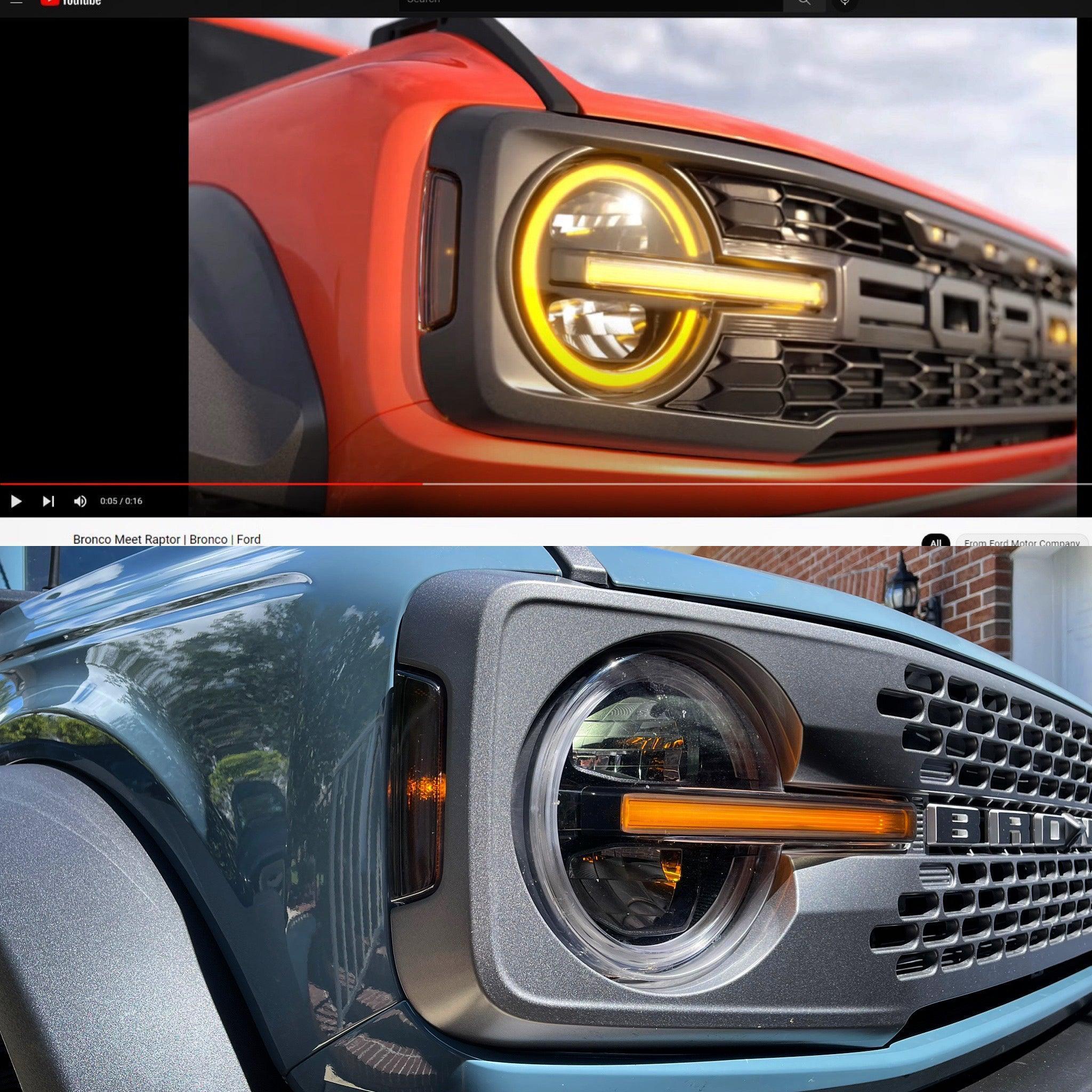 Smoked Sidemarker Overlays (Front and Rear) For 2021+ Bronco (w/ LED Taillights)