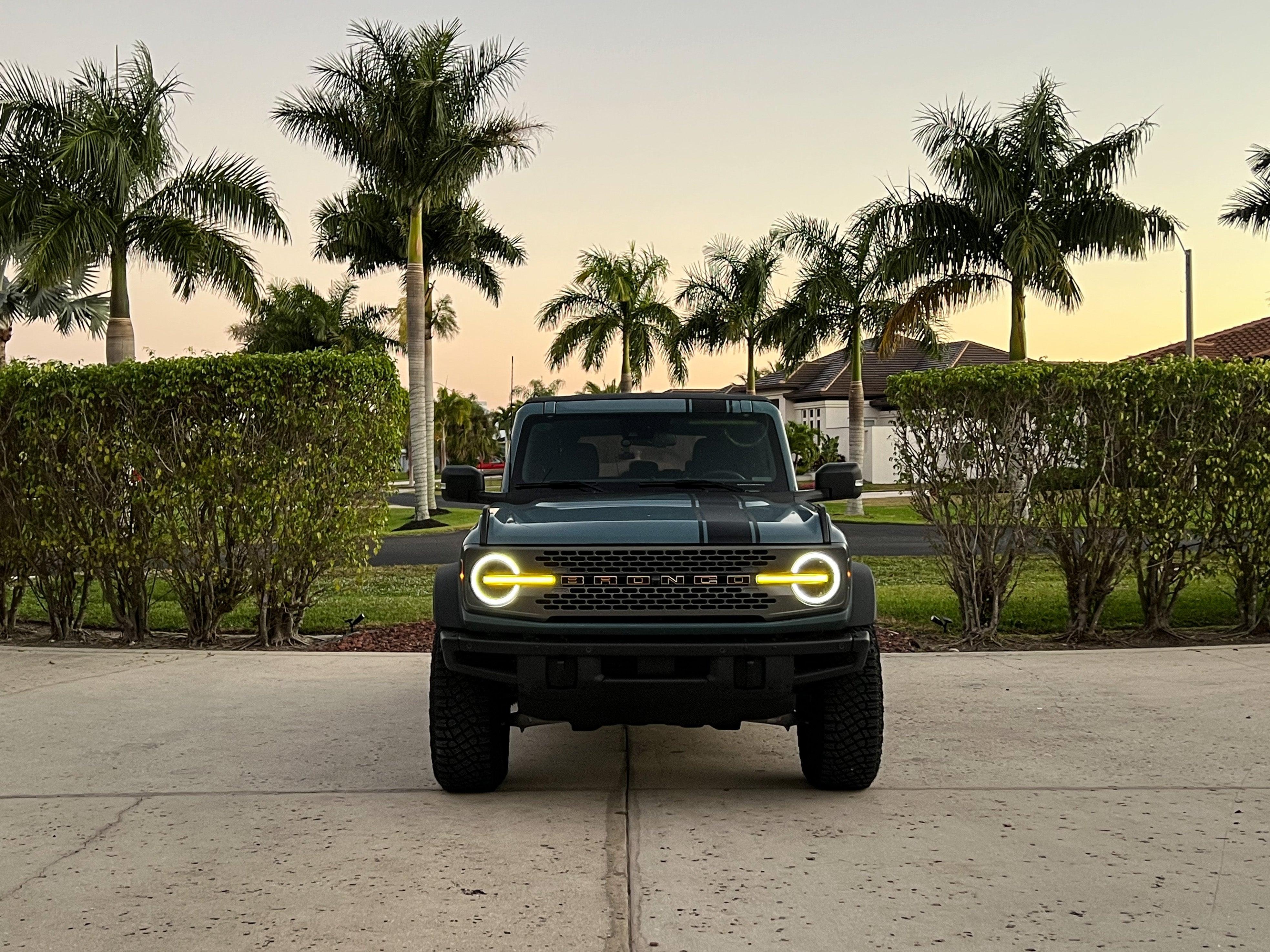 Smoked Signature DRL Bar Overlays For 2021+ Bronco (Signature Headlights)