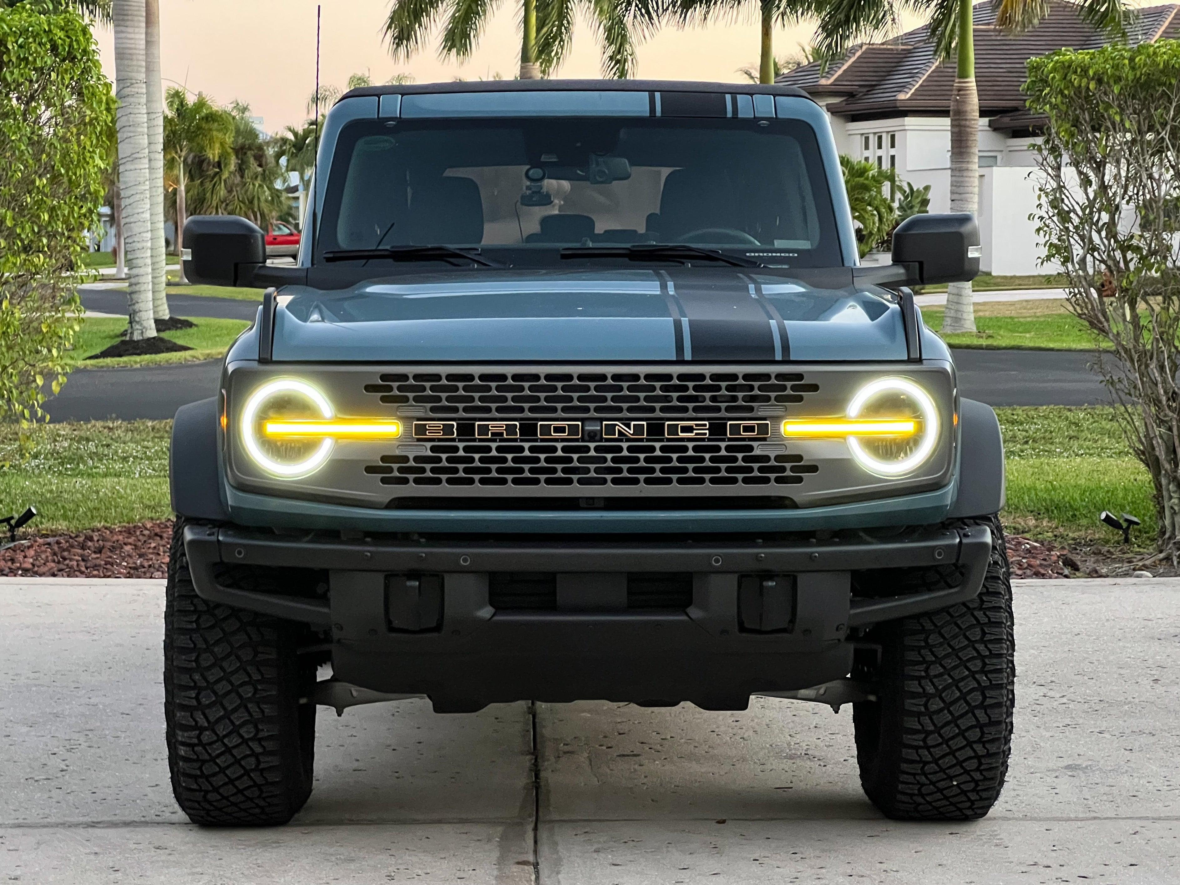 Smoked Signature DRL Bar Overlays For 2021+ Bronco (Signature Headlights)