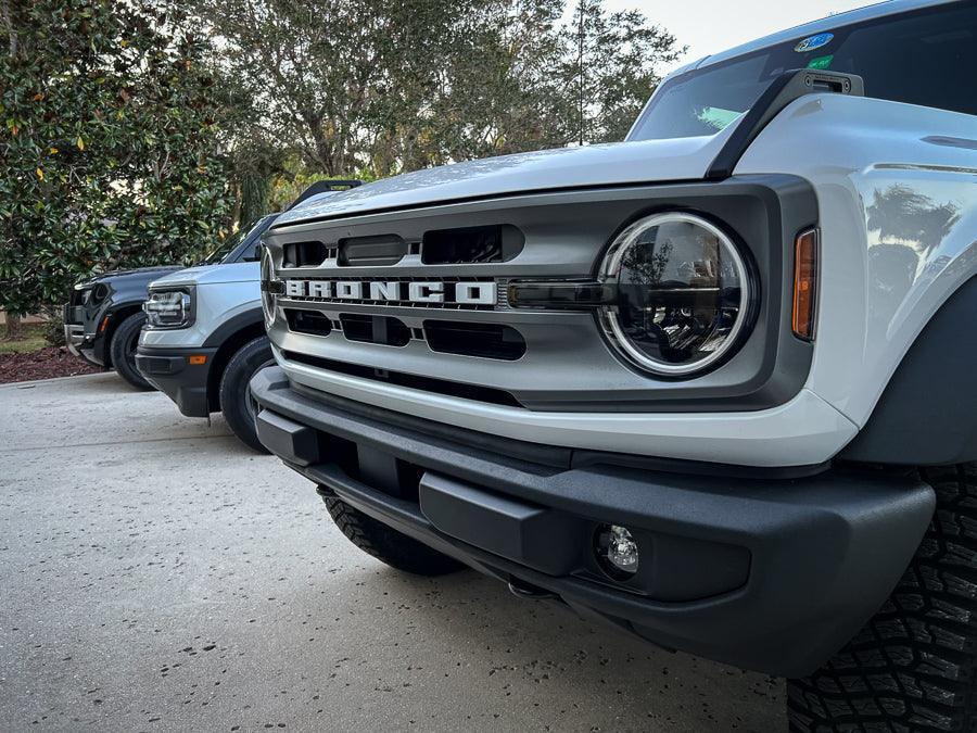 Smoked Signature Style Light Bar Overlays For 2021+ Bronco (Standard Headlights)