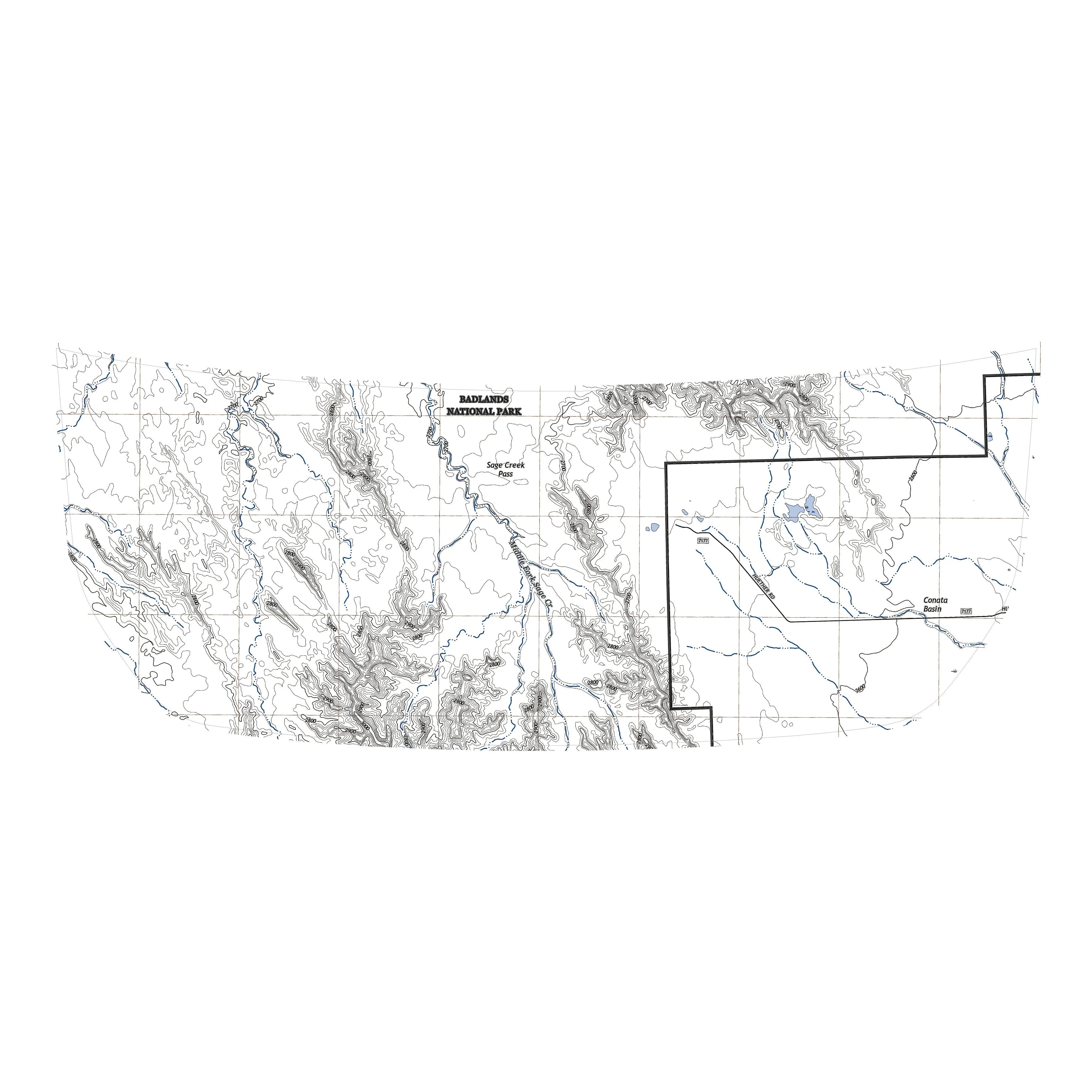 Stealth Clear Badlands Topographic Map Hood Overlay For 2021+ Bronco