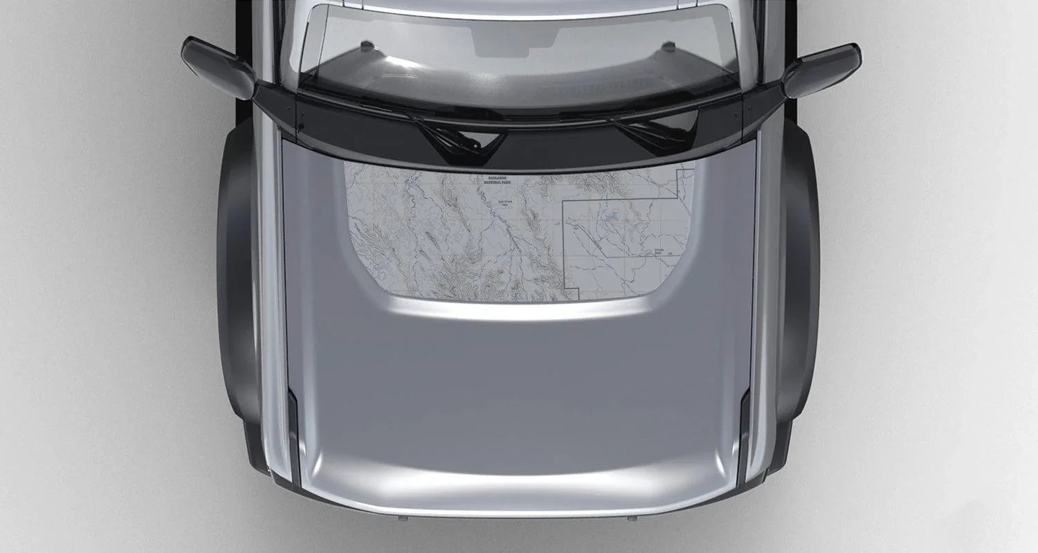 Stealth Clear Badlands Topographic Map Hood Overlay For 2021+ Bronco
