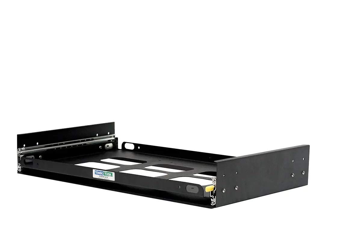 SUPER Jumbo Side Pull Slide made of durable steel, designed for heavy-duty fridge mounting. Ideal for overland and rugged cargo use.