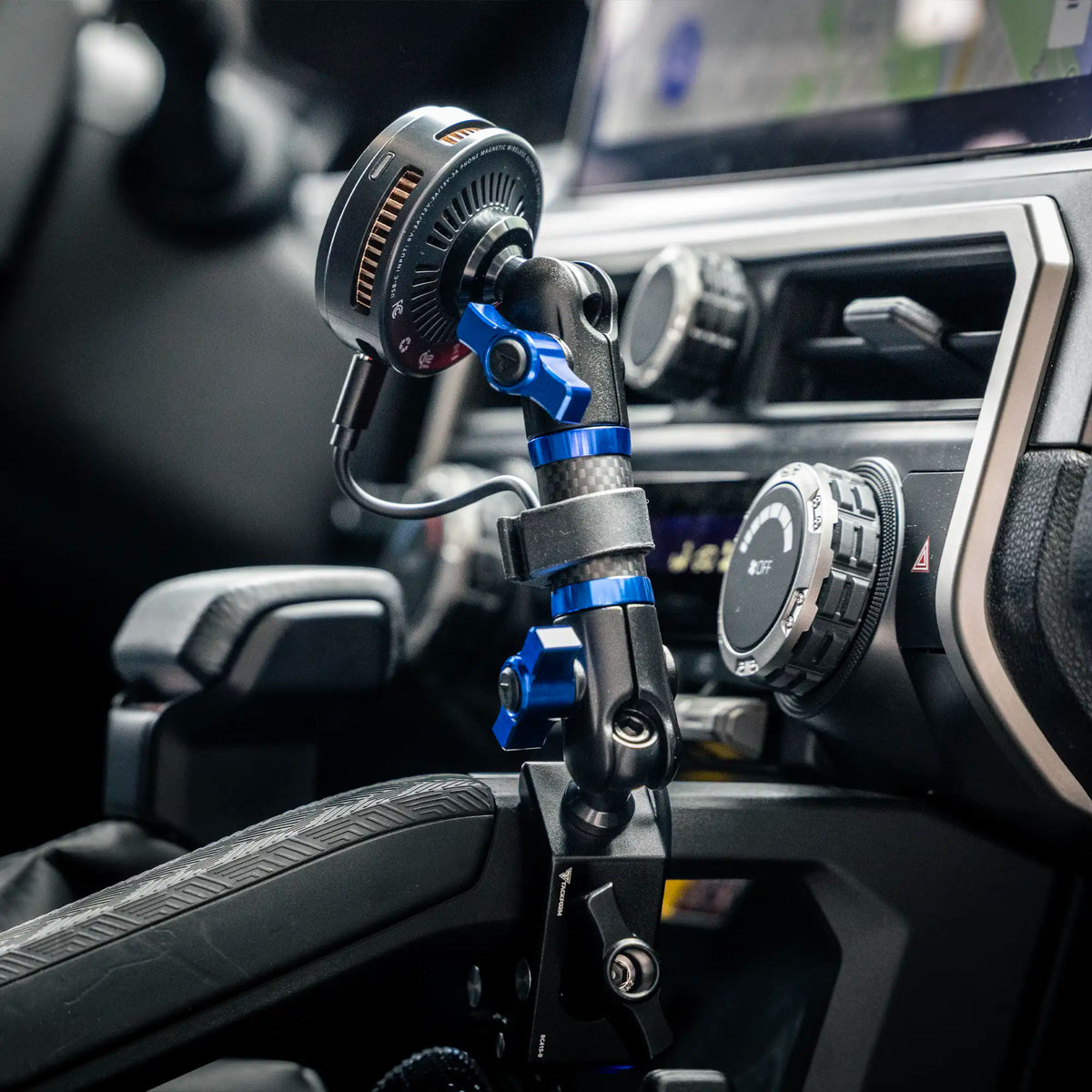 Mic Holder For 2024-2026 Toyota Tacoma & 2025-2026 Toyota 4Runner Passenger Side Grab Handle Mount with Midland Magnetic CB Radio Mic Holder