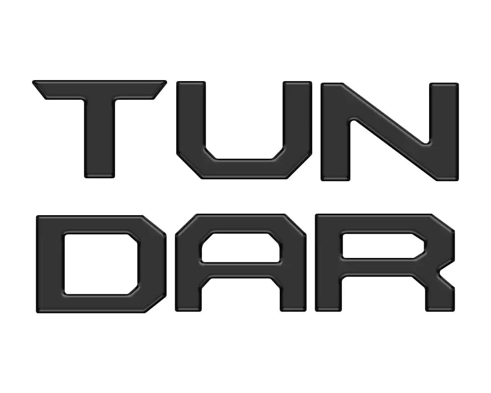 Black tailgate letter inserts for Toyota Tundra 2014-2021, featuring a bold and modern font style.