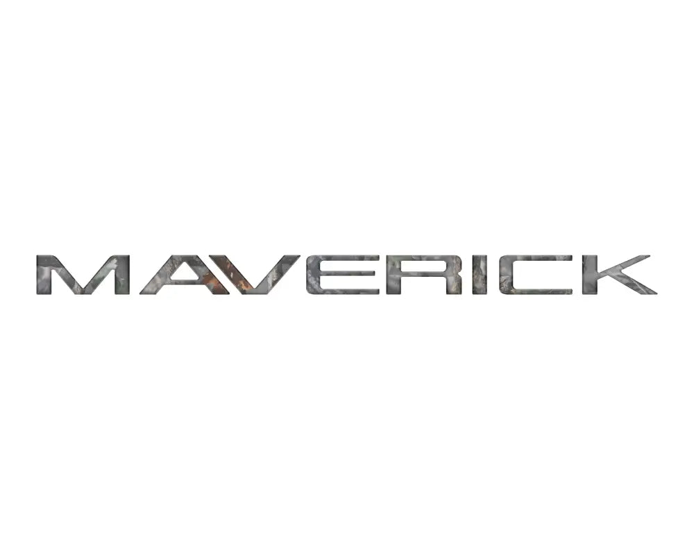 Textured metallic Maverick lettering for tailgate letter inserts on 2022-2024 Ford Maverick