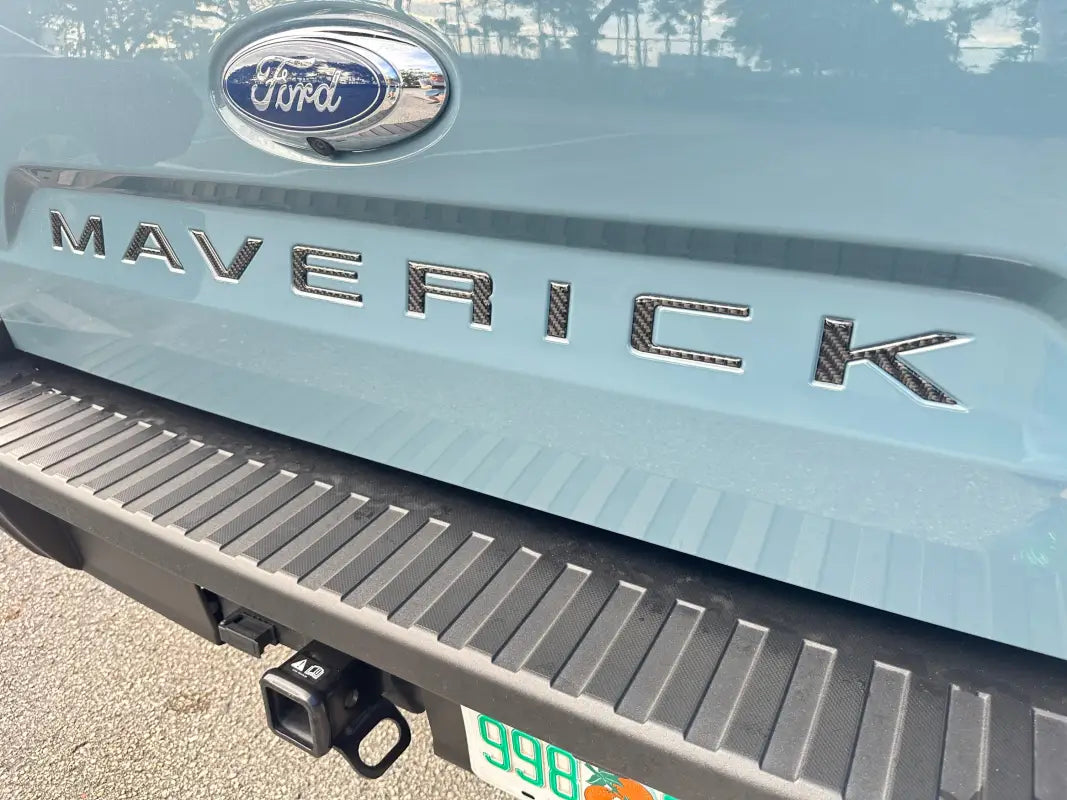 Ford Maverick tailgate with custom tailgate letter inserts and letter inserts design