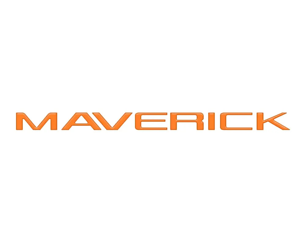 Orange Maverick tailgate letter inserts displaying bold letter inserts for Ford Maverick ค