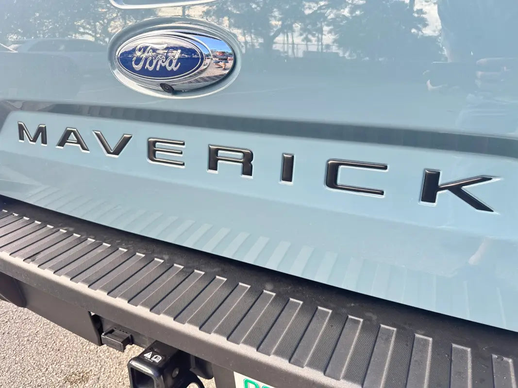 Ford Maverick tailgate with letter inserts for personalized tailgate letter customization