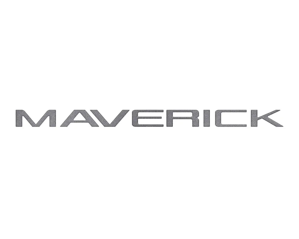Silver Maverick tailgate letter inserts showing modern letter inserts for Ford Maverick 2022-2024