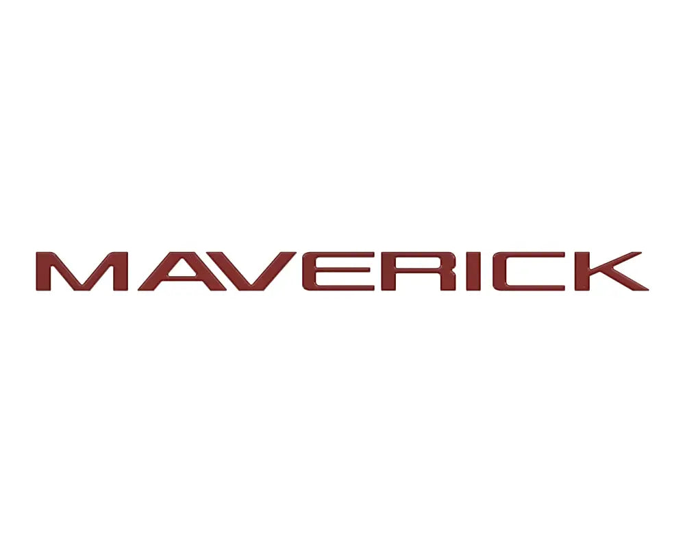 Maroon Marek Tailgate Letter Inserts with MAVERICK lettering for 2022-2024 Ford Maverick