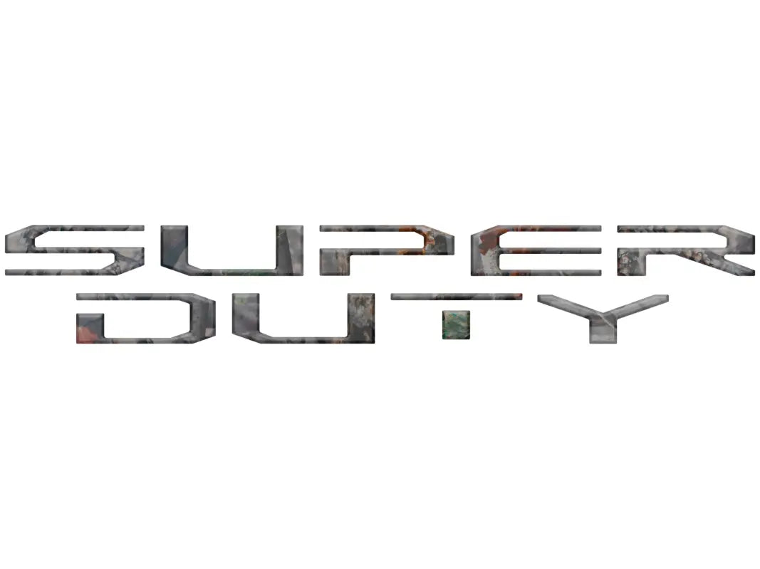 Distressed Super Duty tailgate letter inserts for Ford Super Duty truck restoration