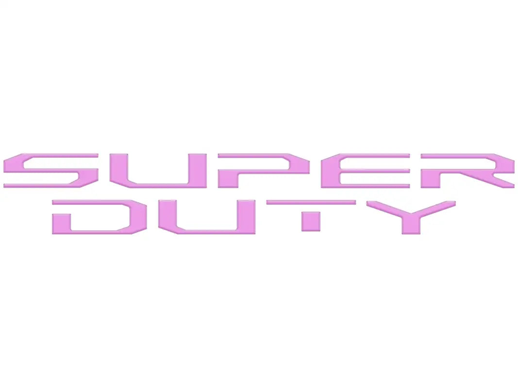 Pink SUPER DUTY lettering tailgate letter inserts for Ford Super Duty 2023-2024