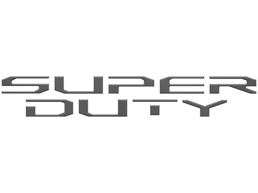 Gray SUPER DUTY lettering tailgate letter inserts for Ford Super Duty 2023-2024