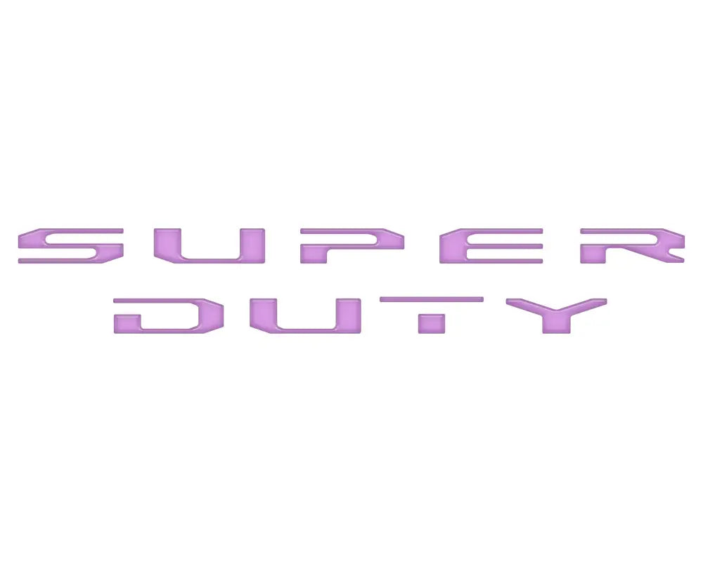 Purple Super Duty tailgate letter overlays for 2020-2022 Ford Super Duty Platinum Limited