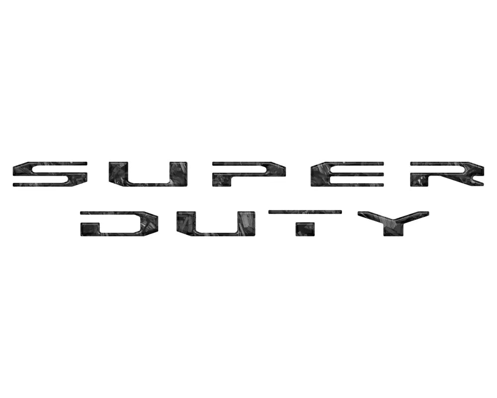 Super Duty lettering displayed on tailgate letter overlays for Ford Super Duty Platinum/Limited