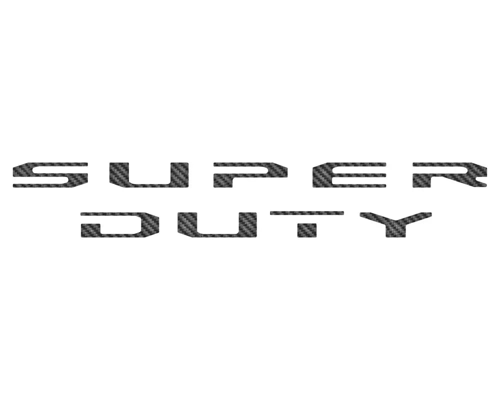 Super Duty tailgate letter overlays with carbon fiber texture for Ford Super Duty Platinum
