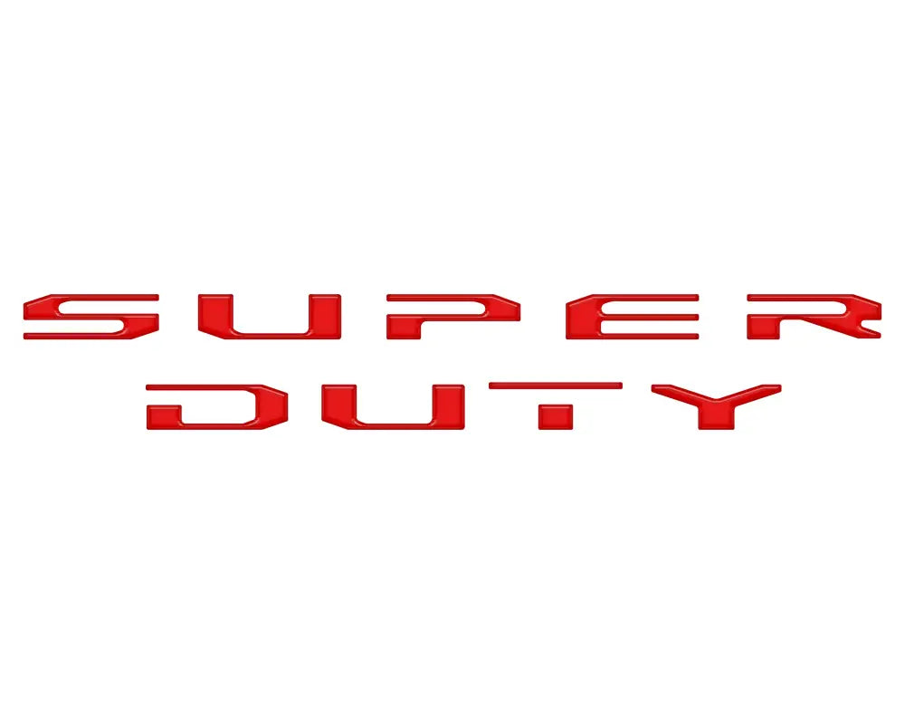 Red Super Duty tailgate letter overlays for 2020-2022 Ford Super Duty Platinum/Limited