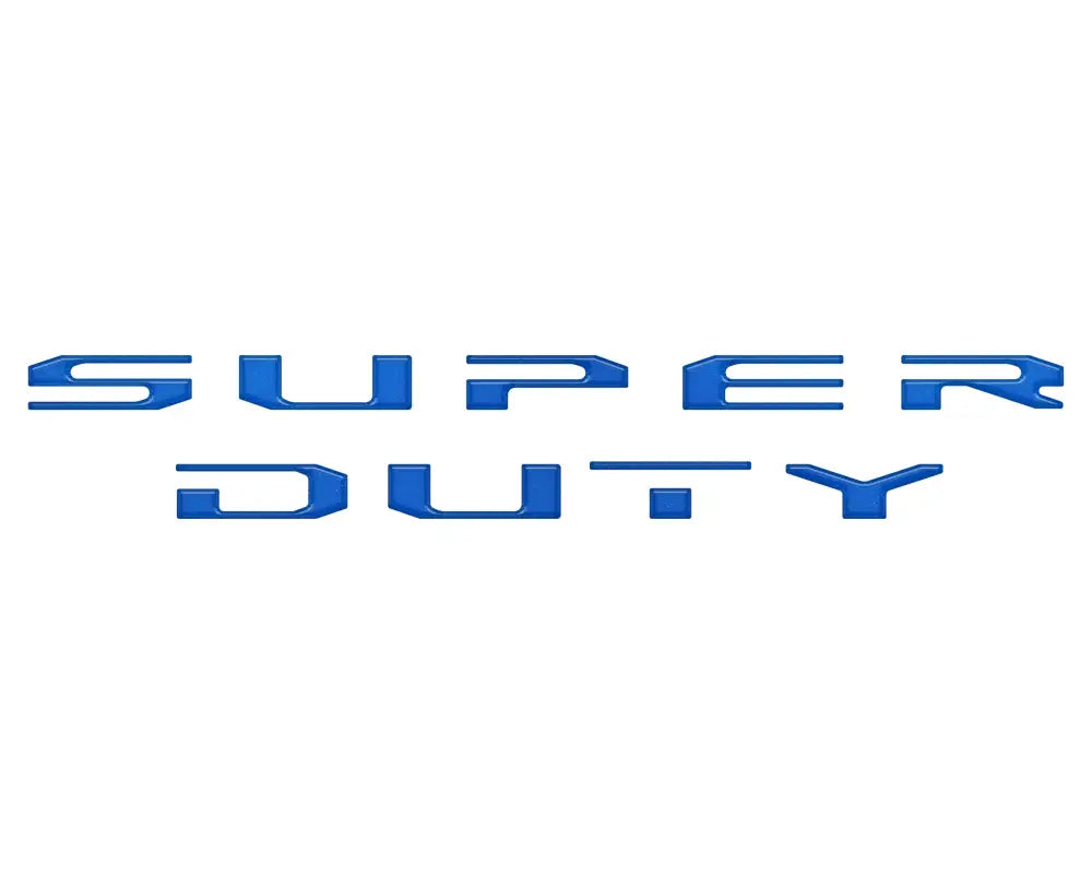 Blue Super Duty tailgate letter overlays for Ford 2020-2022 Platinum Limited