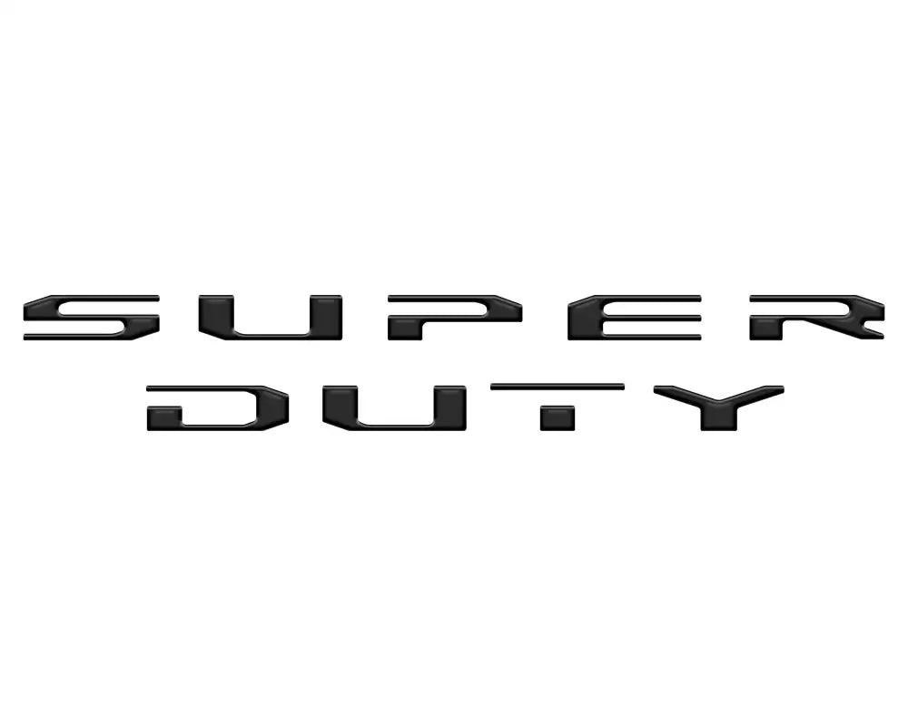 Black SUPER DUTY tailgate letter overlays for 2020-2022 Ford Super Duty Platinum Limited