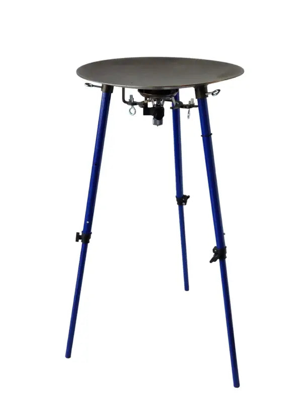 TemboTusk Skottle Grill Kit with adjustable blue legs and durable design, perfect for camping and outdoor cooking.