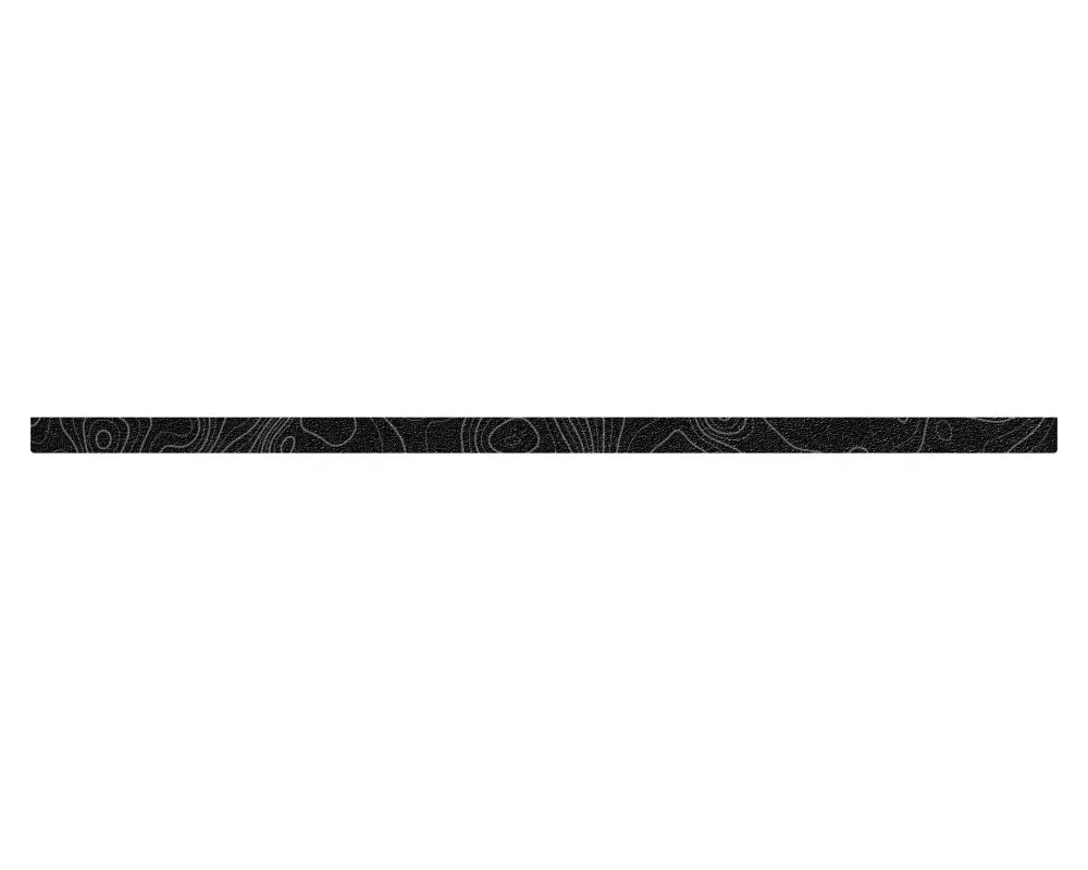 Black textured tailgate overlay with gray topographic design for 2016-2023 Toyota Tacoma, blending style and durability.