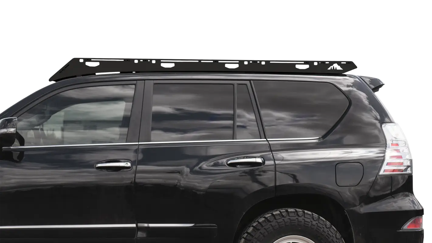 Black SUV with roof rack for Lexus GX460 featuring stainless steel hardware