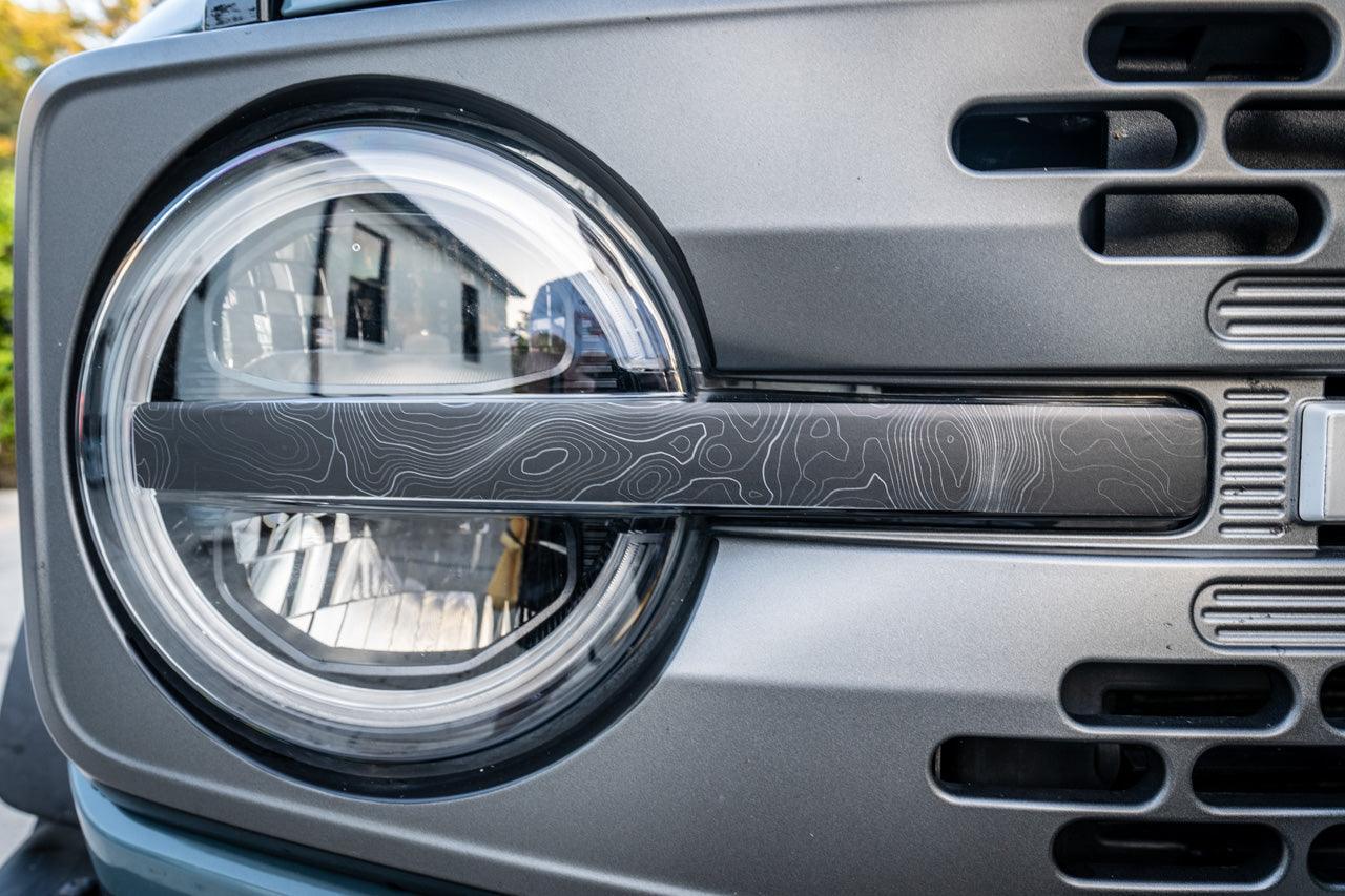 Topo Signature DRL Bar Overlays (Printed Series) For 2021+ Bronco (Signature Headlights)