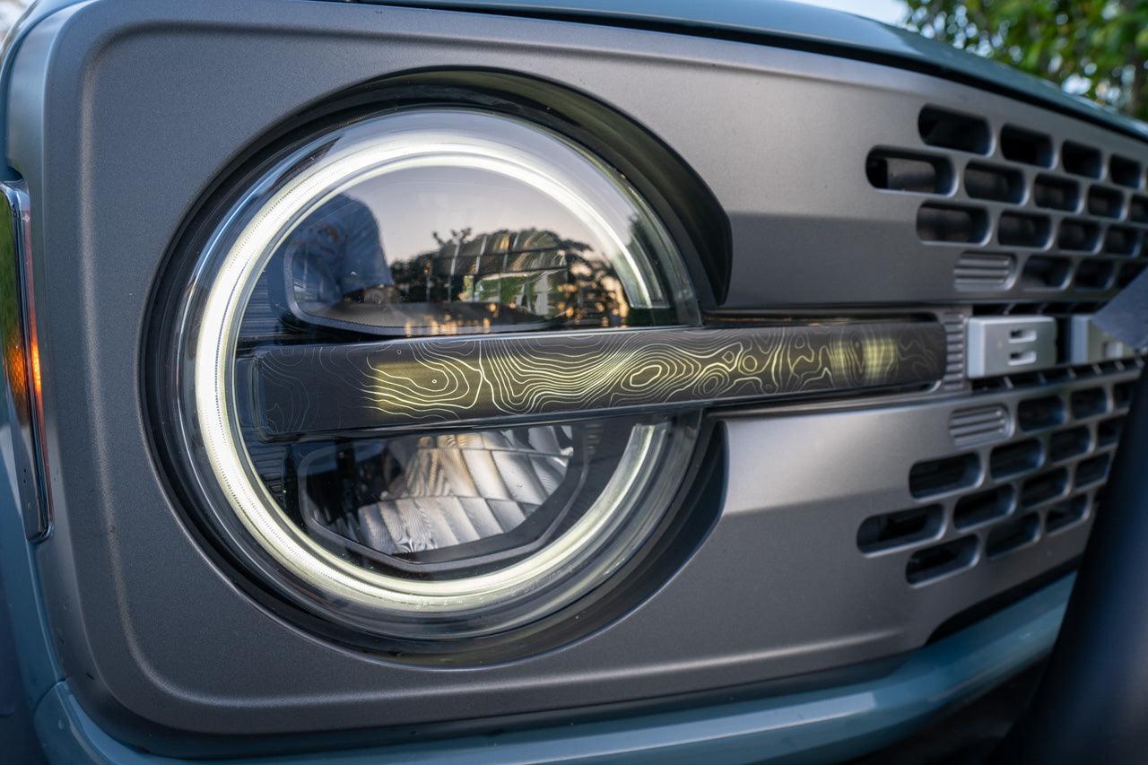 Topo Signature DRL Bar Overlays (Printed Series) For 2021+ Bronco (Signature Headlights)