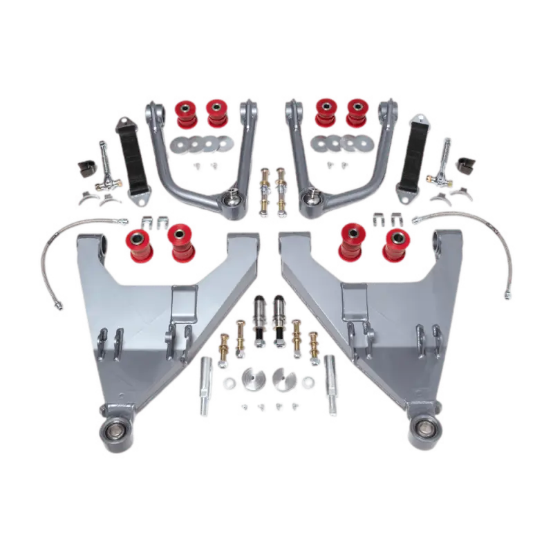 Total Chaos +3.5 Race Long Travel Kit for Tacoma 16-23, featuring lightweight 4130 chromoly arms, increased clearance, and bypass shocks compatibility.