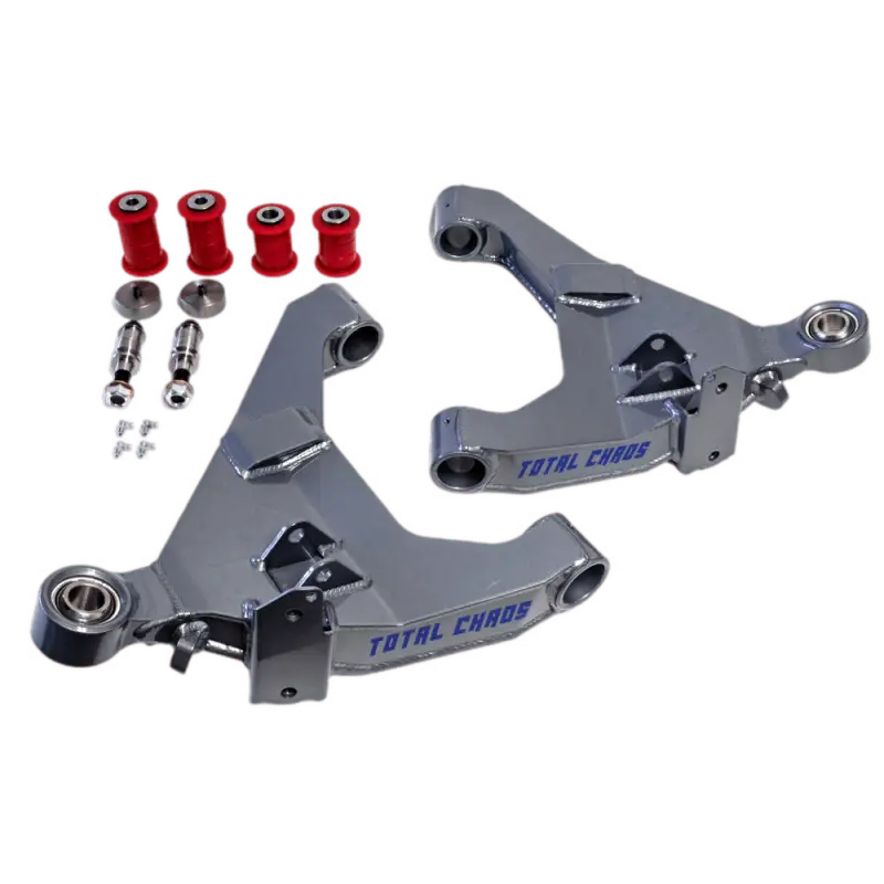 Total Chaos Expedition Stock Length KDSS Lower Control Arms for 4Runner (2010-2023) and GX460 (2010-2023), featuring durable chromoly construction, uniball articulation, and compatibility with 3.0-inch shocks.