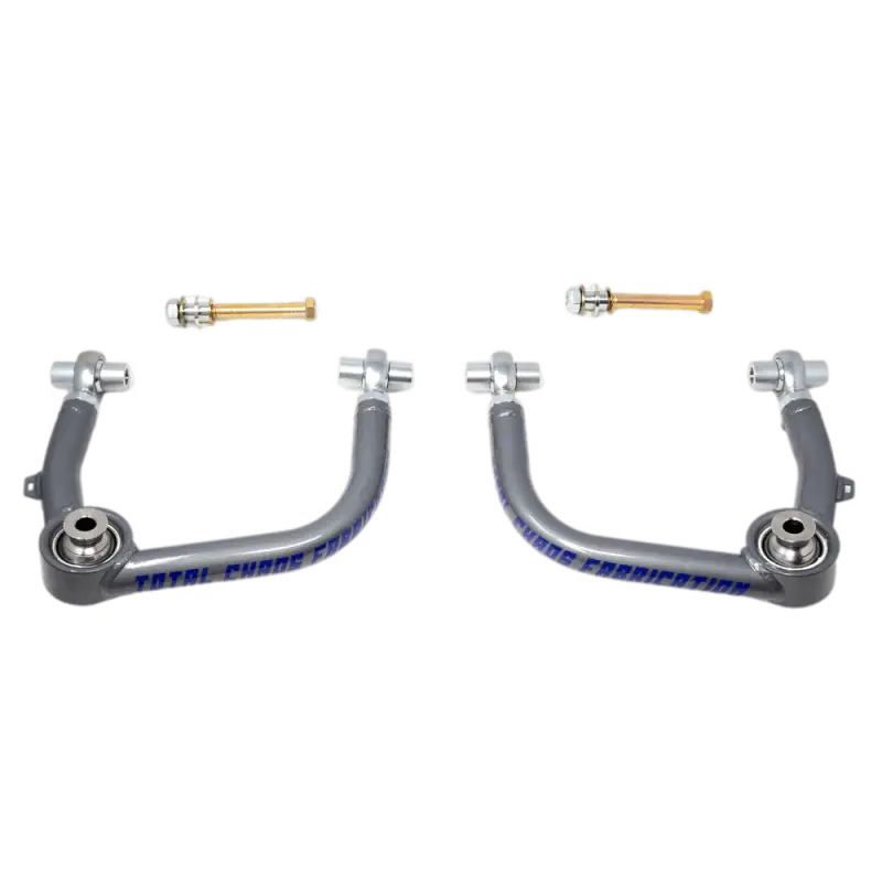 Total Chaos Heim upper control arms for Toyota Tacoma, 4Runner, FJ Cruiser, and GX models. Adjustable, durable, and American-made suspension parts.
