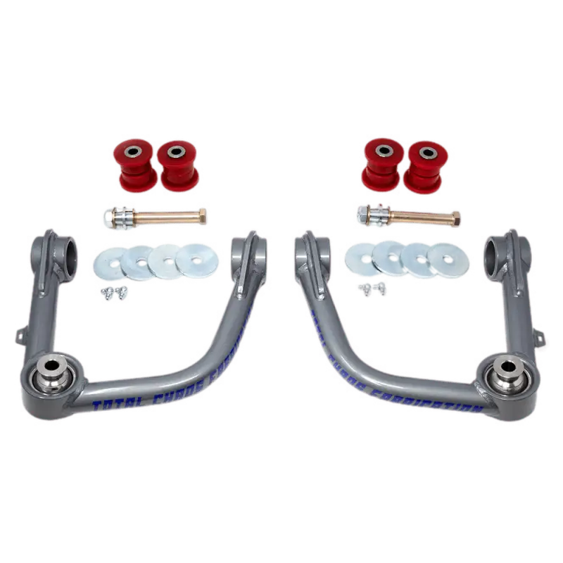 Total Chaos Upper Control Arms for Tacoma, 4Runner, FJ Cruiser, GX 470/460. Chromoly arms with bushings, washers, and Grade 8 hardware kit.