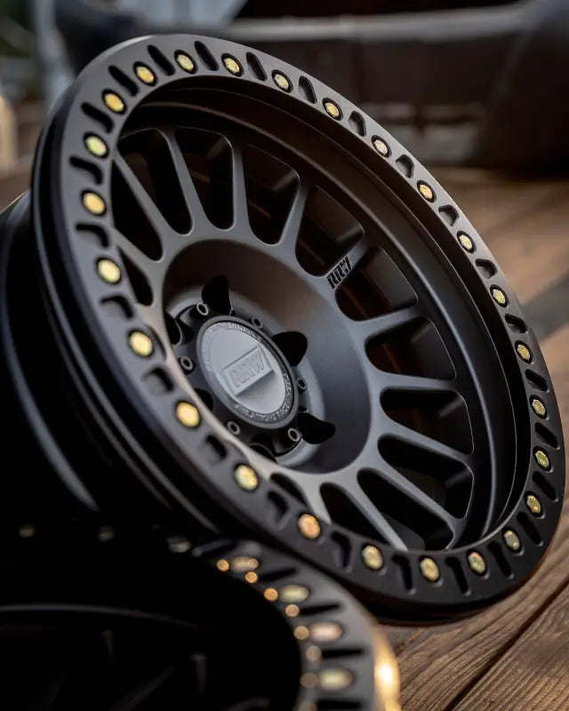 Black True Beadlock Ring for Hybrid Wheels V2 installed on a wheel, highlighting CNC laser-cut precision and off-road durability.
