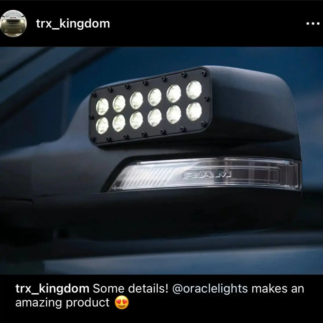 LED Off-Road Side Mirror Ditch Lights For 2019-2026 RAM 1500 DT