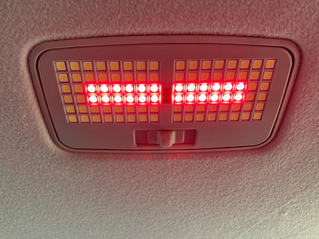 V2 Dome Light in 5th Gen 4Runner displaying red LED mode, ideal for low-light interior settings and enhanced visibility.