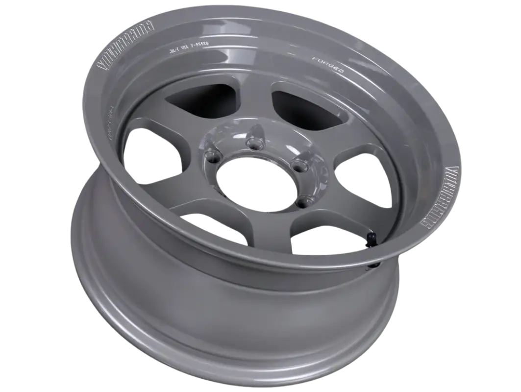 Rear view of Volk Racing TE37XT M-Spec wheel in Arms Gray, highlighting its precision-engineered 6-spoke structure and high-quality finish.