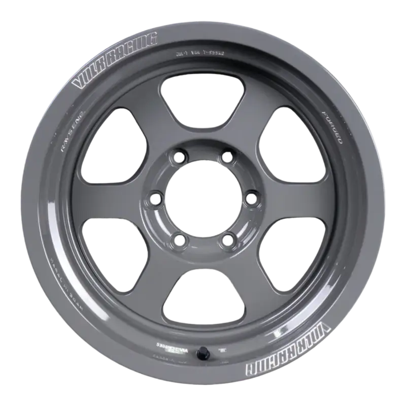 Volk Racing TE37XT M-Spec wheel in Arms Gray, 17x8.5 size with a 6-spoke forged design, featuring a 6x139 bolt pattern and -10 offset.