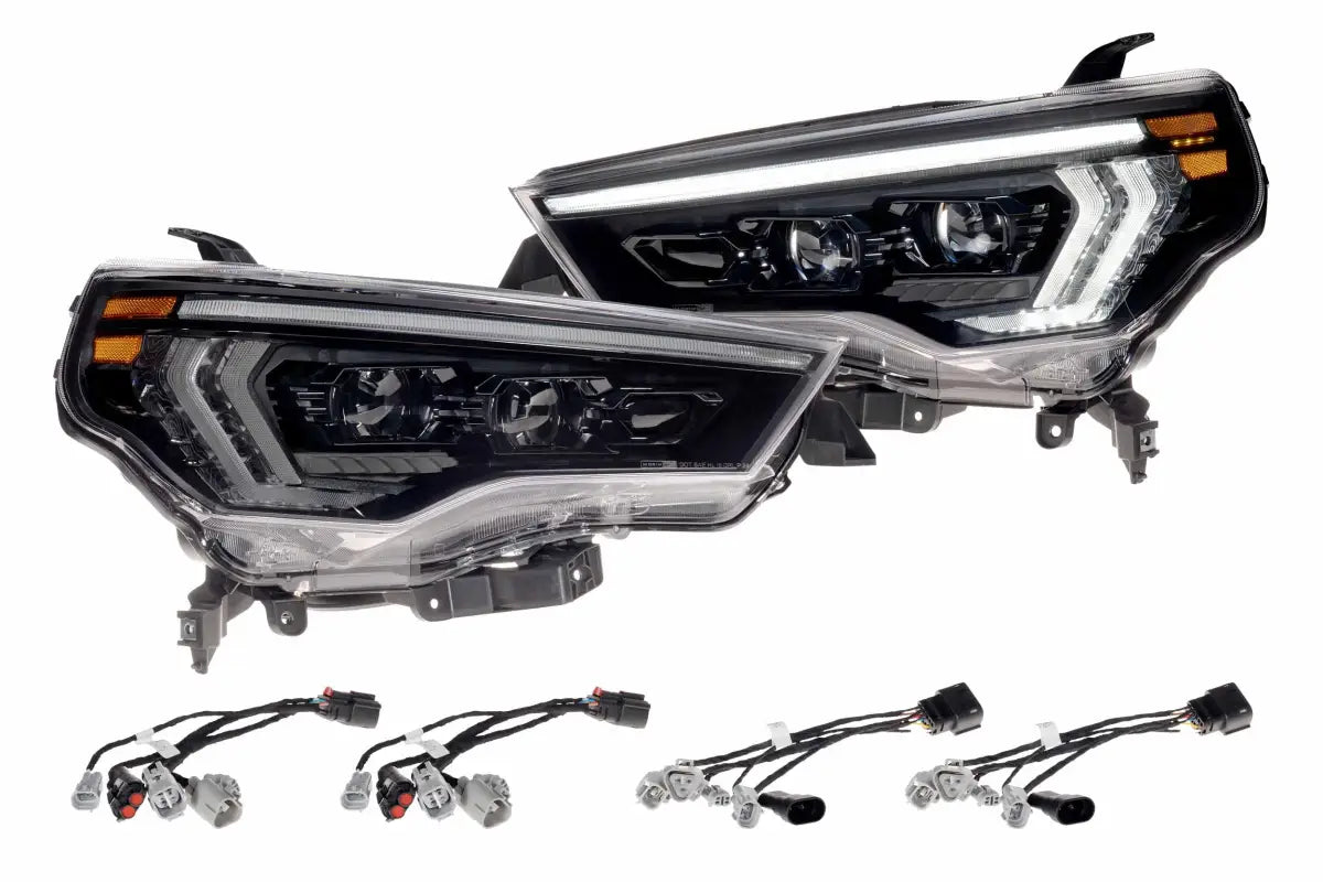 Pair of XB Evo Hybrid Headlights for 14-24 4Runner with Wiring Harnesses