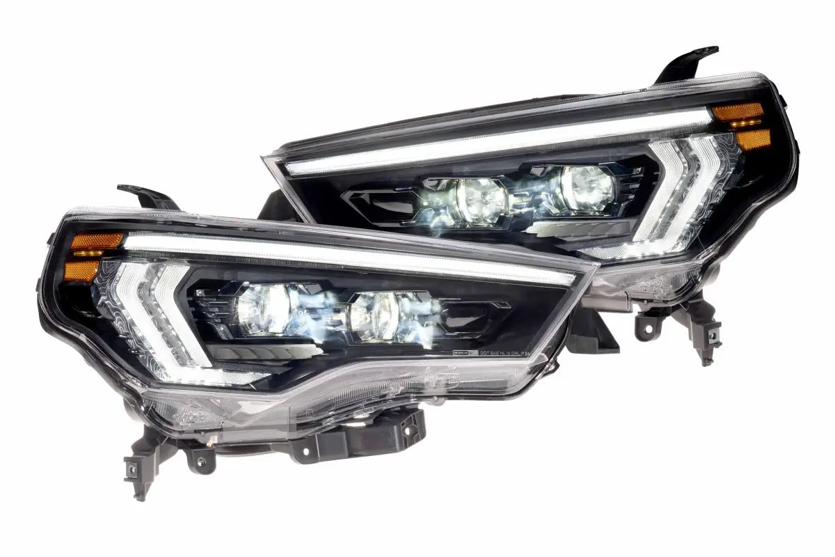 Pair of XB Evo Hybrid Headlights for 14-24 4Runner showcasing sleek hybrid headlights