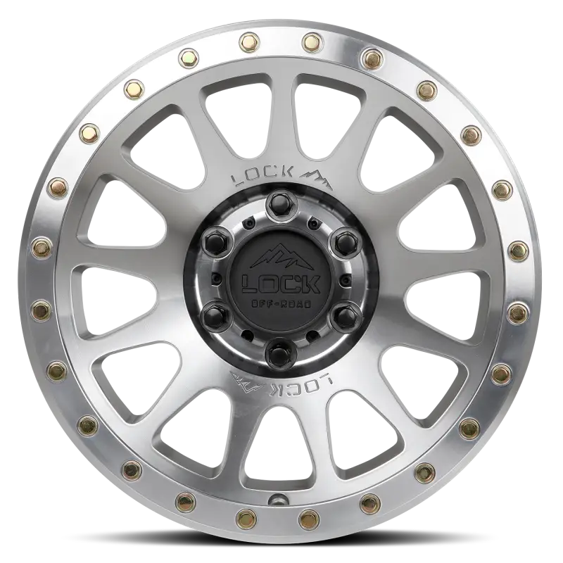 Front view of Yosemite Machine Face Polish off-road wheel featuring 13-spoke design, durable construction, and polished finish.