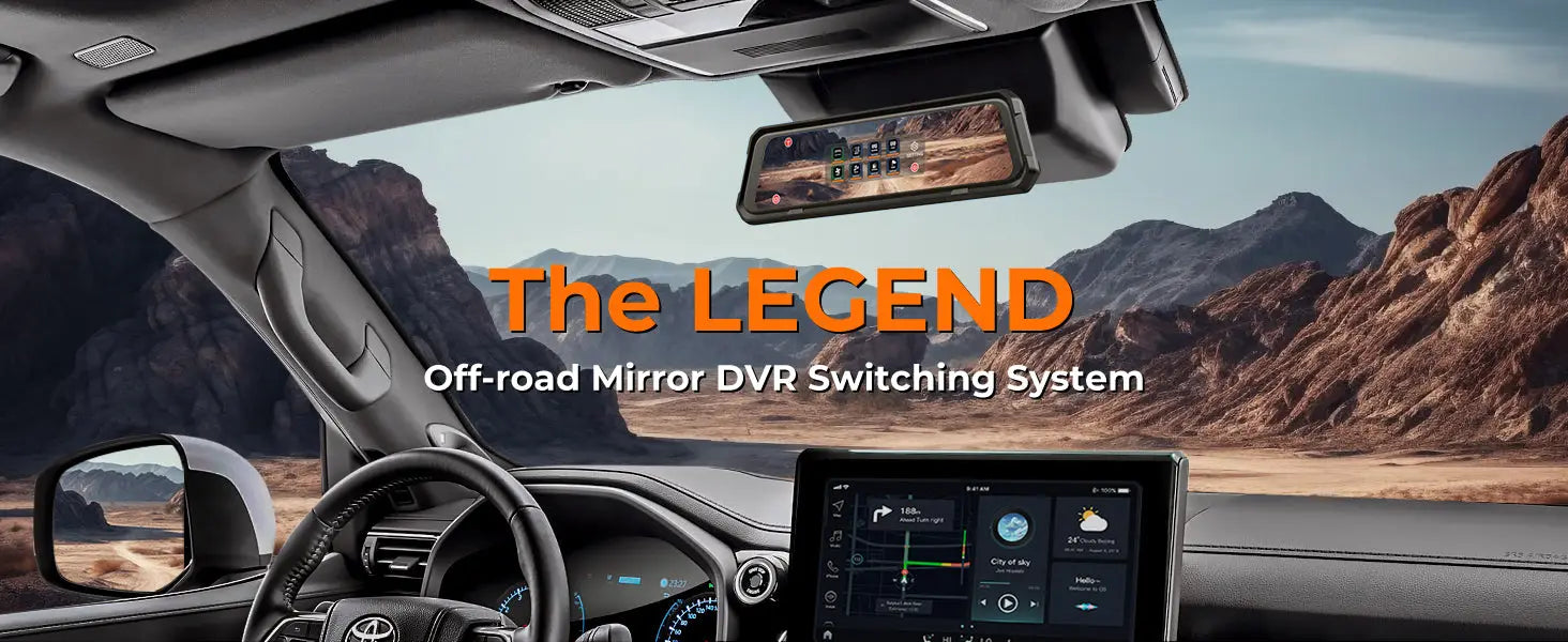 The Legend 2ch Waterproof Mirror DVR Switching System with 8-Gang in-Car Power Solid-State Switch Control Box