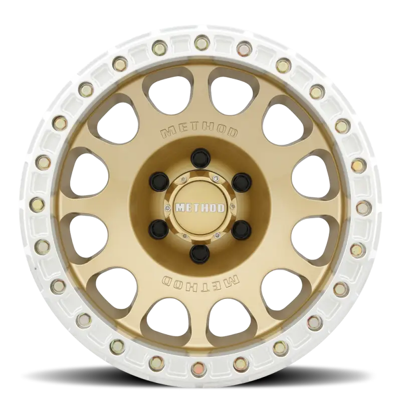 105-V3 | Beadlock | Gold - 17x9 | 6x5.5 | -38mm/3.5’’ | MR10579060138B - Wheels > Method > Beadlock Wheel